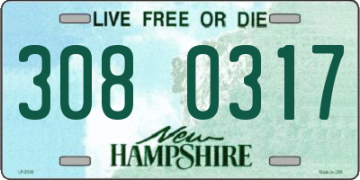 NH license plate 3080317