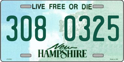 NH license plate 3080325