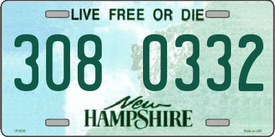 NH license plate 3080332