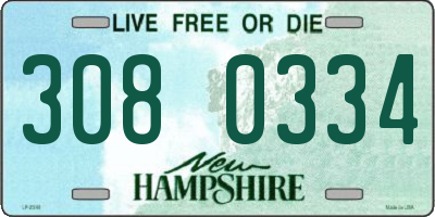 NH license plate 3080334