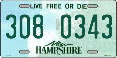 NH license plate 3080343