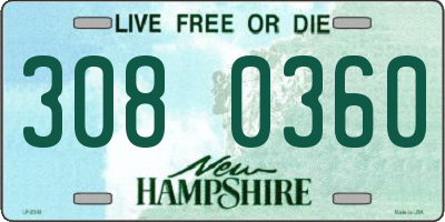 NH license plate 3080360