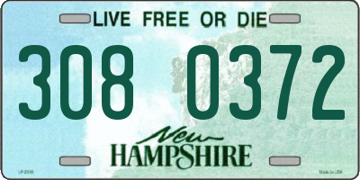 NH license plate 3080372