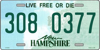 NH license plate 3080377