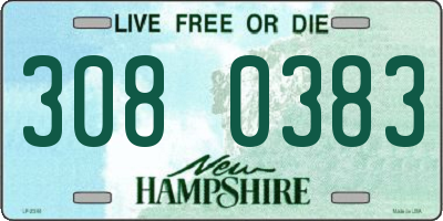 NH license plate 3080383