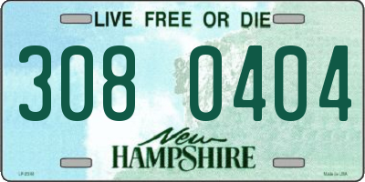 NH license plate 3080404