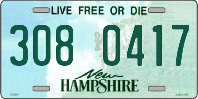 NH license plate 3080417