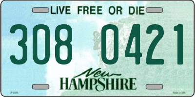 NH license plate 3080421