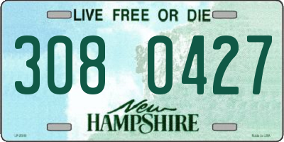 NH license plate 3080427