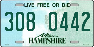 NH license plate 3080442