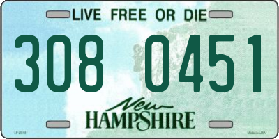 NH license plate 3080451