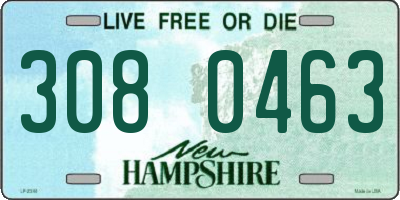 NH license plate 3080463