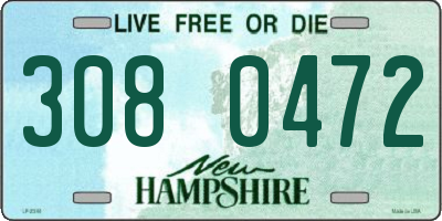 NH license plate 3080472