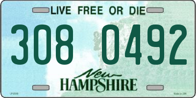 NH license plate 3080492