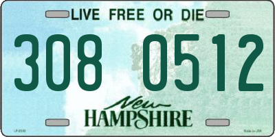 NH license plate 3080512
