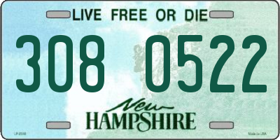 NH license plate 3080522