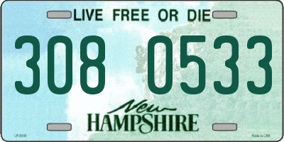 NH license plate 3080533