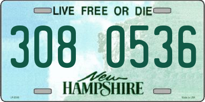 NH license plate 3080536