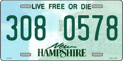 NH license plate 3080578