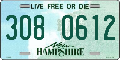 NH license plate 3080612