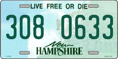 NH license plate 3080633