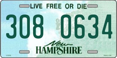 NH license plate 3080634