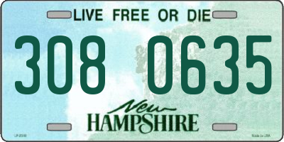 NH license plate 3080635