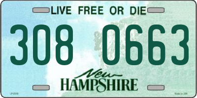 NH license plate 3080663