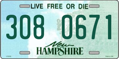 NH license plate 3080671