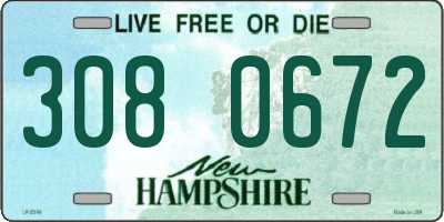 NH license plate 3080672