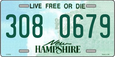 NH license plate 3080679