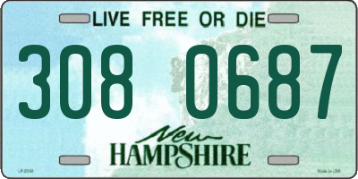 NH license plate 3080687