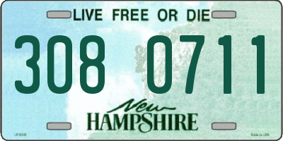 NH license plate 3080711