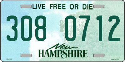 NH license plate 3080712