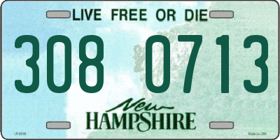 NH license plate 3080713