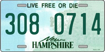 NH license plate 3080714