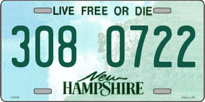 NH license plate 3080722