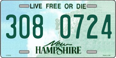 NH license plate 3080724