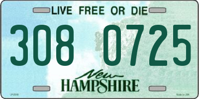 NH license plate 3080725