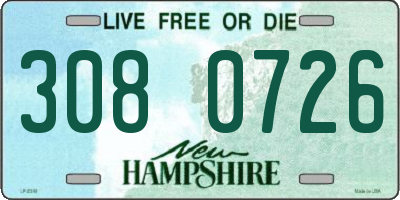 NH license plate 3080726