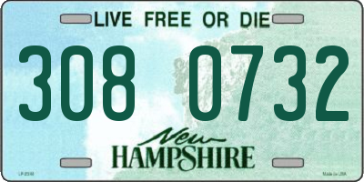 NH license plate 3080732