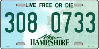 NH license plate 3080733