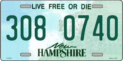 NH license plate 3080740