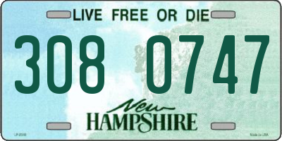 NH license plate 3080747