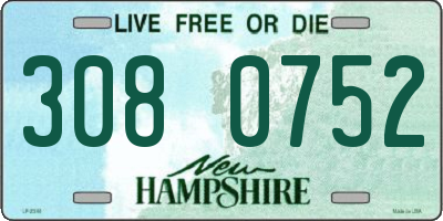 NH license plate 3080752