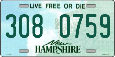 NH license plate 3080759