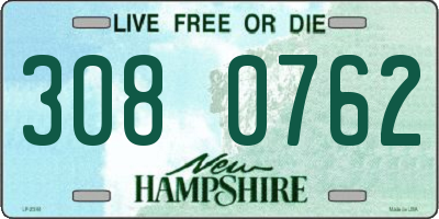 NH license plate 3080762