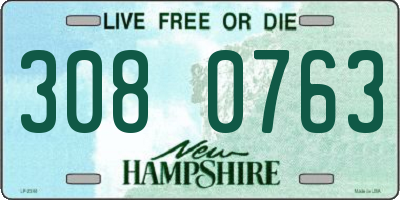 NH license plate 3080763