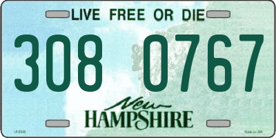 NH license plate 3080767