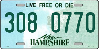 NH license plate 3080770